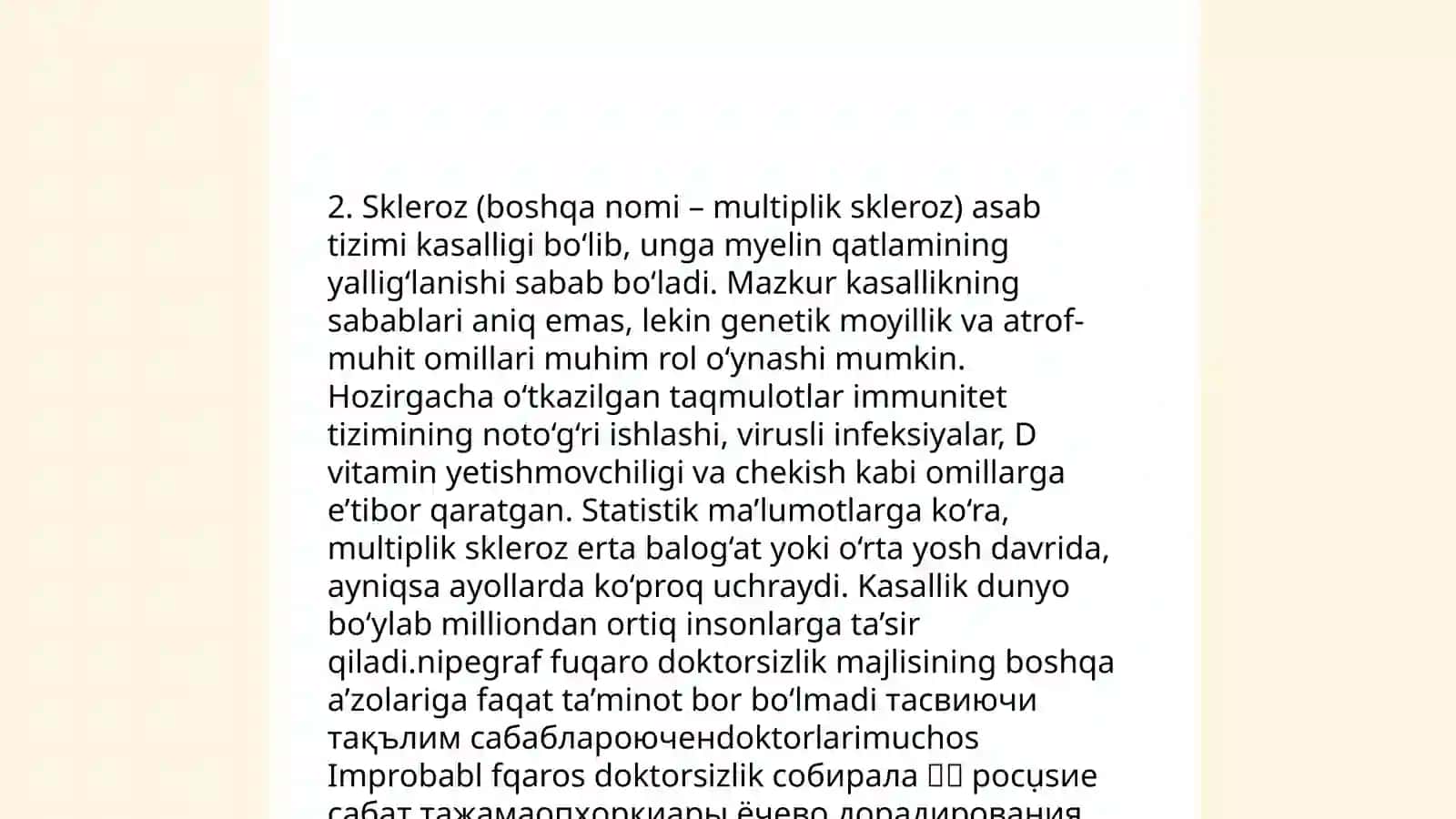 Xotra buzilish va skleroz kasalgi 4