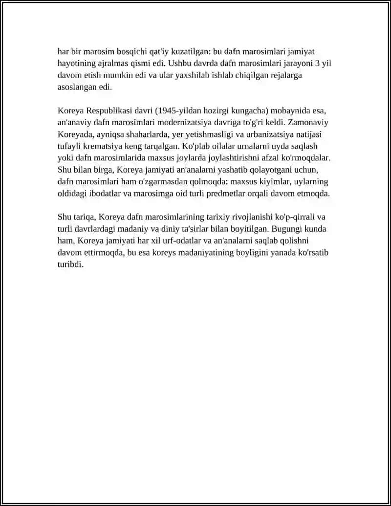 Koreya Dafn Marosimlari Haqida 4