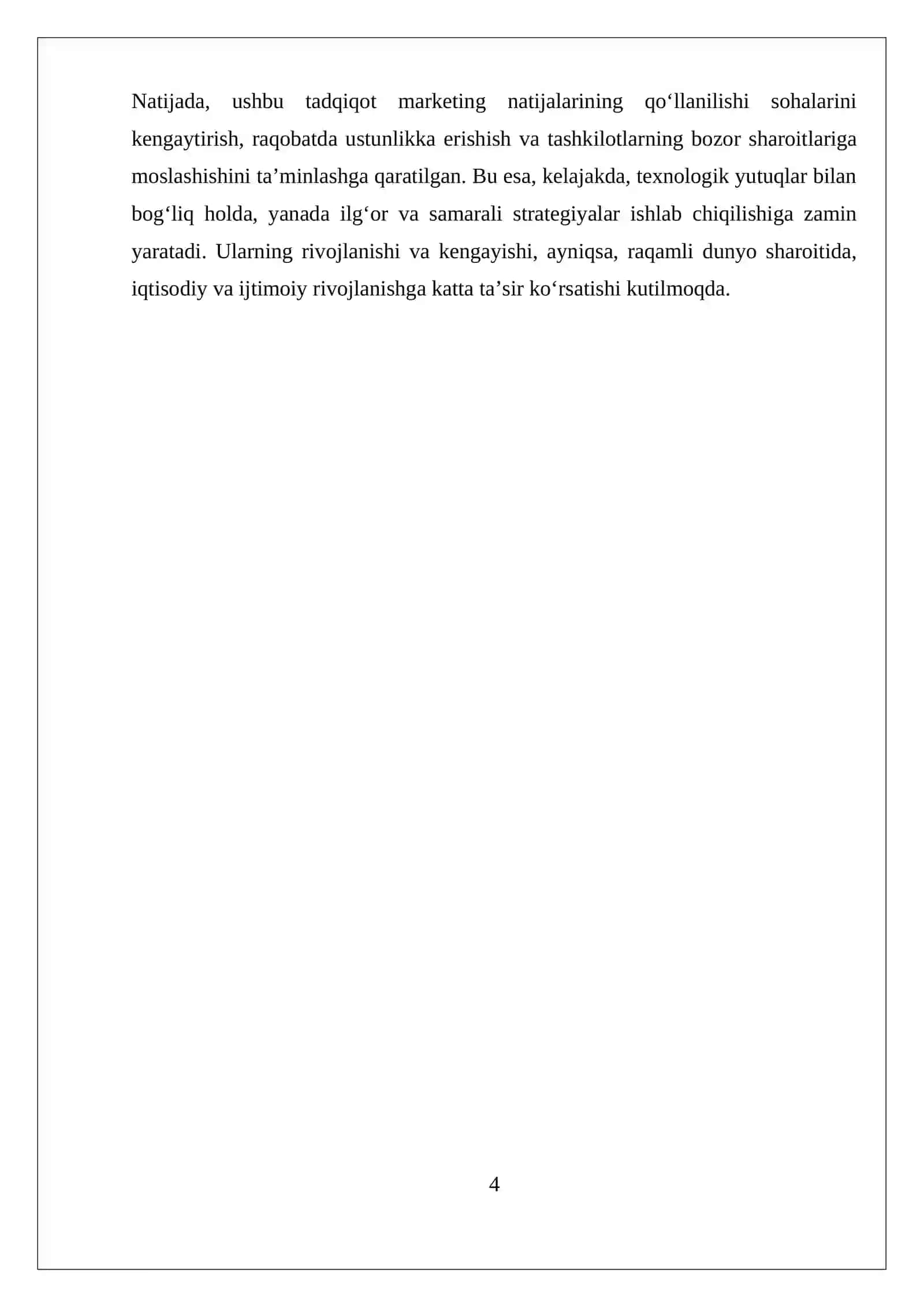 MARKETING TADQIQOT NATIJALARINI QOʻLLASH SOHALARI 4