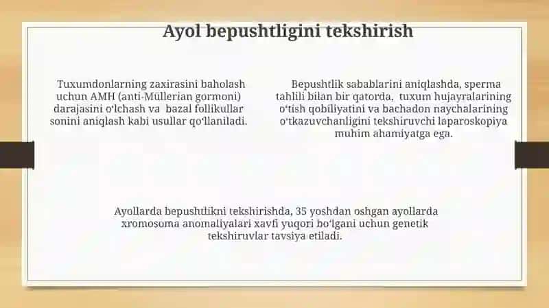 Reproduktiv testning maqsadi va mazmuni 4