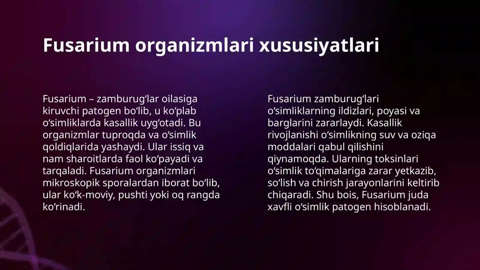 G'O'ZANING FUZARIOZ SO'LISH KASALLIGI VA UNGA QARSHI KURASH CHORALARI 4