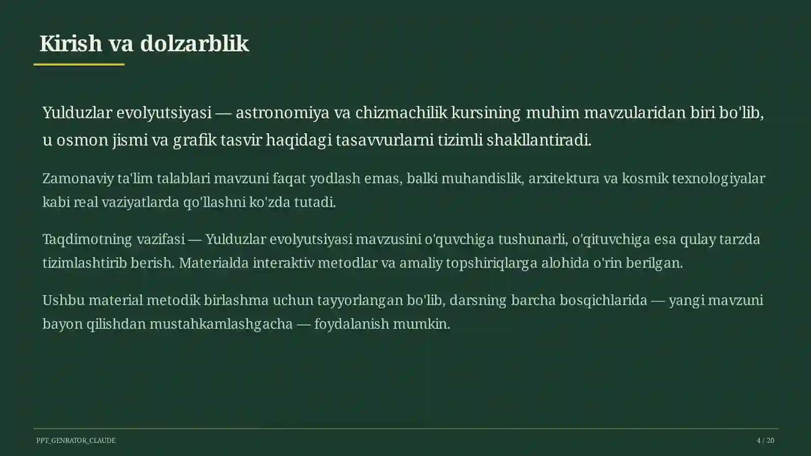 Yulduzlar evolyutsiyasi (11-sinf) 4