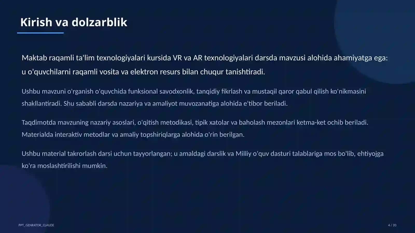 VR va AR texnologiyalari darsda 4
