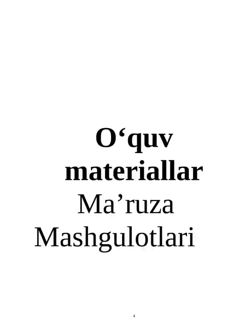 Fanning ishchi o’quv dasturi O’zbekiston Respublikasi Oliy va o’rta maxsus ta’lim vazirligi tomonidan 2020 yil “14”08.dagi 418- sonli buyrug’i bilan tasdiqlangan “Texnologiya ta’limi metodikasi” fani dasturi asosida tayyorlangan 4