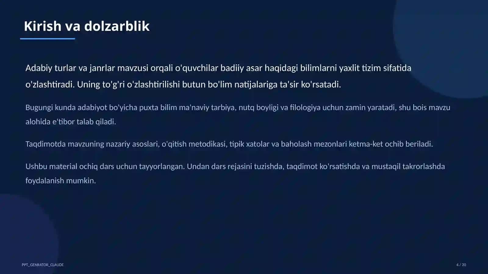 Adabiy turlar va janrlar (10-sinf) 4