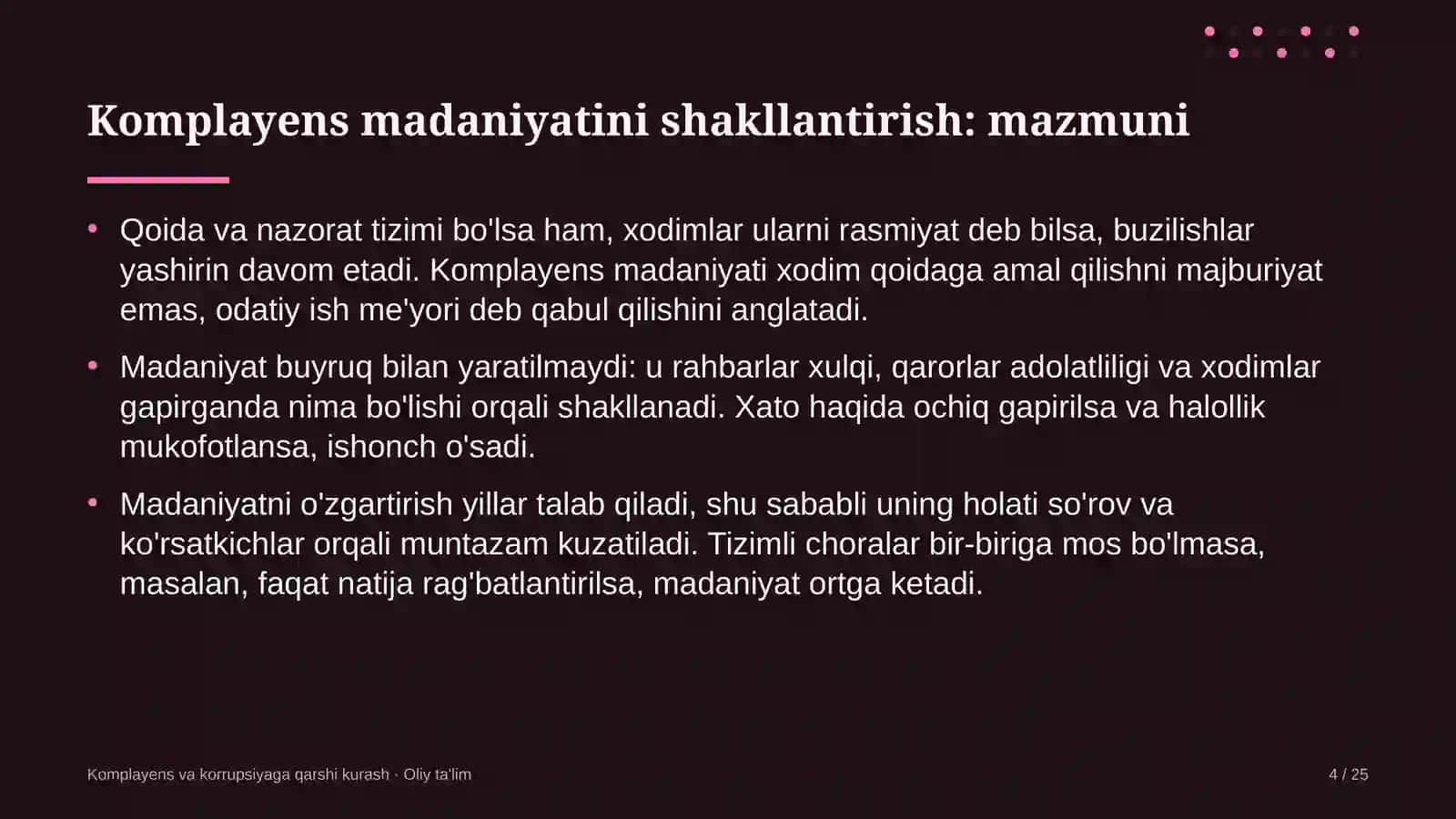 doktoranturada komplayens madaniyatini shakllantirish 7393 4