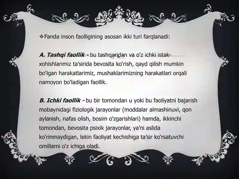 Shaxsiy faoliyat 4