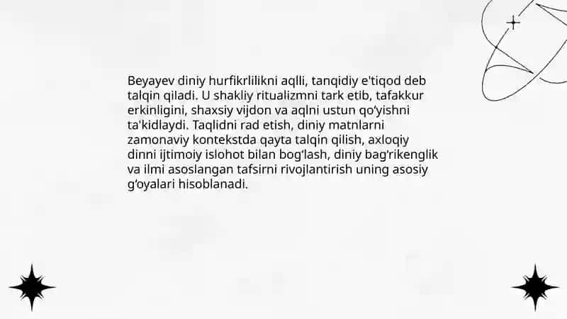 Din va hurfikrlilik. Beyayevning diniy hurfikrlilik haqida Gazzoliy gʻoyalari bilan qiyoslash 4