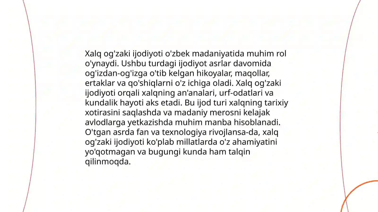 Berdaq nomidagi Qoraqalpoq davlat universiteti Oʻzbek filologiyasi fakulteti:Filologiya va tillarni oʻqitish:oʻzbek tili talim yoʻnalishi 301-guruh talabasi Gulmamatova Mahliyoning Adabiyot oʻqitish metodikasi fanidan mustaqil ishi taqdimoti 4