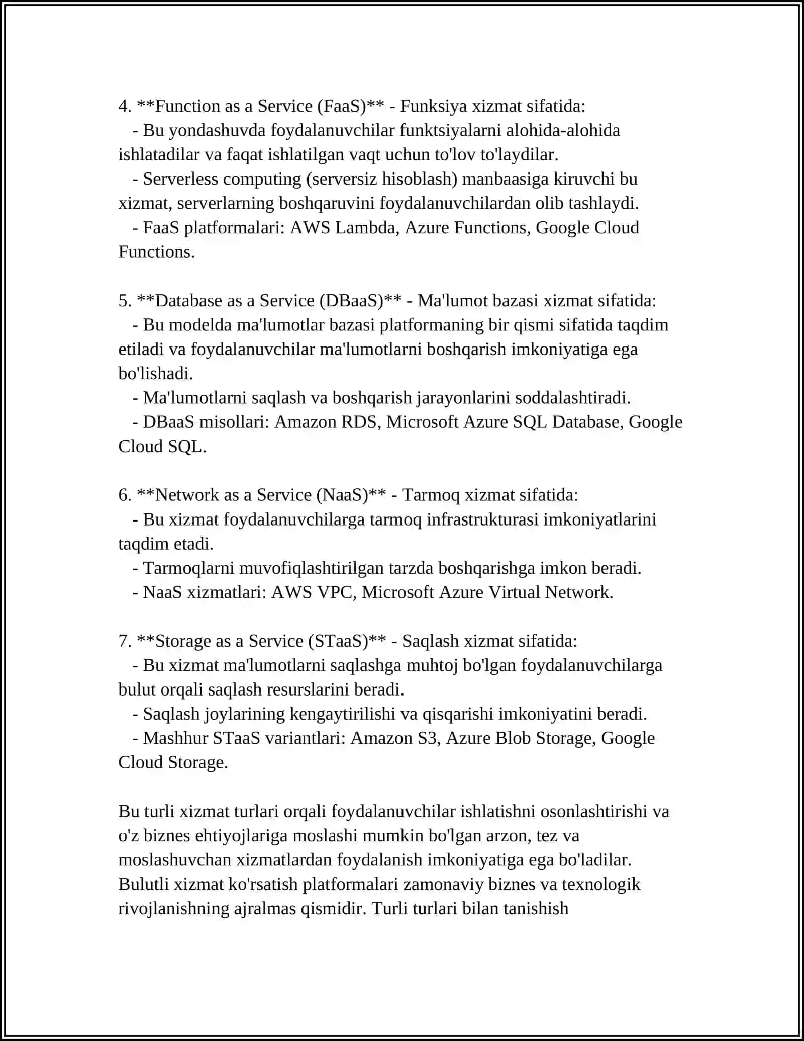 BULUTLI XIZMAT KOʻRSATISH PLATFORMALARNING QIYOSIY TAHLILI 4