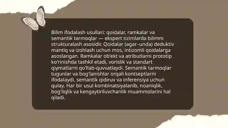 Bilim bilimlar ombori va ekspert tizimlari 4