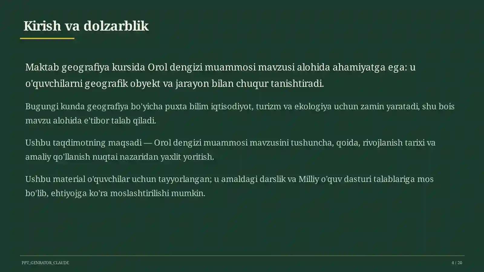 Orol dengizi muammosi (8-sinf) 4