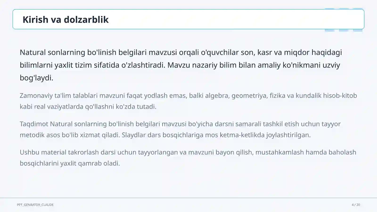 Natural sonlarning bo'linish belgilari (5-sinf) 4