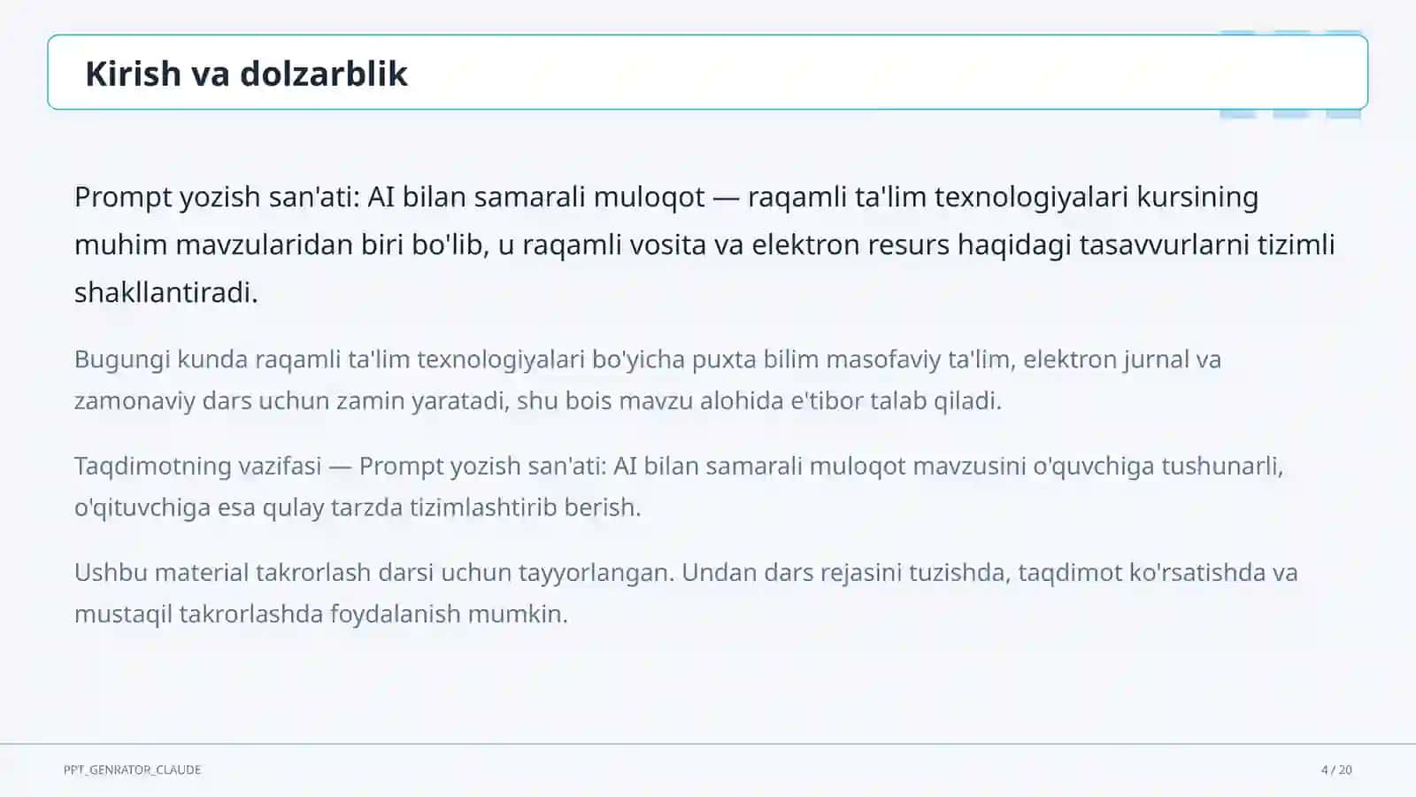 Prompt yozish san'ati: AI bilan samarali muloqot 4