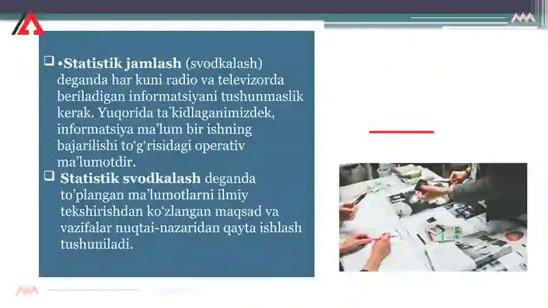 Statistik jamlash va guruhlash: Statistik jadvallar va grafiklar 4