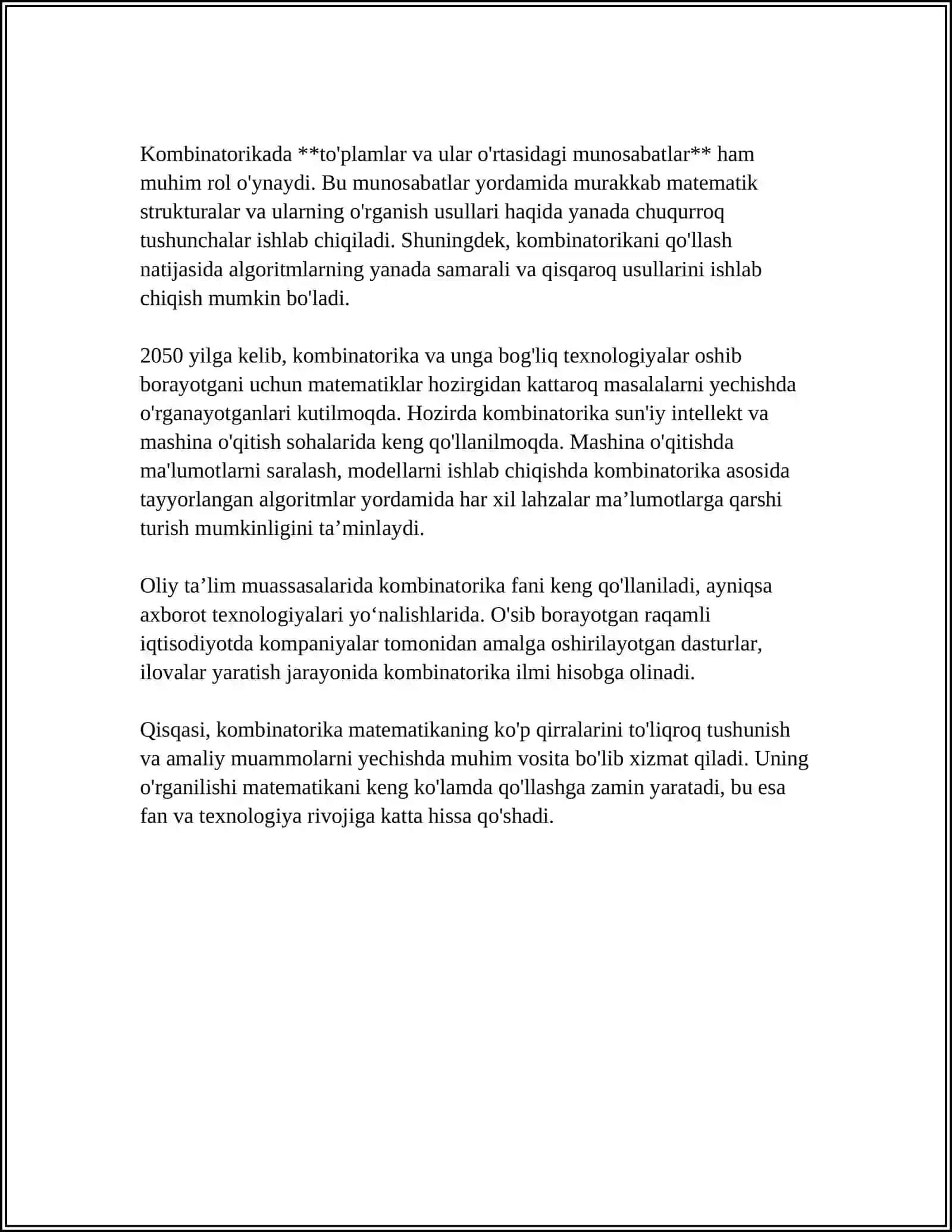 AKADEMIK LITSEY MATEMATIKA KURSIDA KOMBINATORIKA ELEMENTLARI MAVZUSINI OQITISH METODIKASI 4