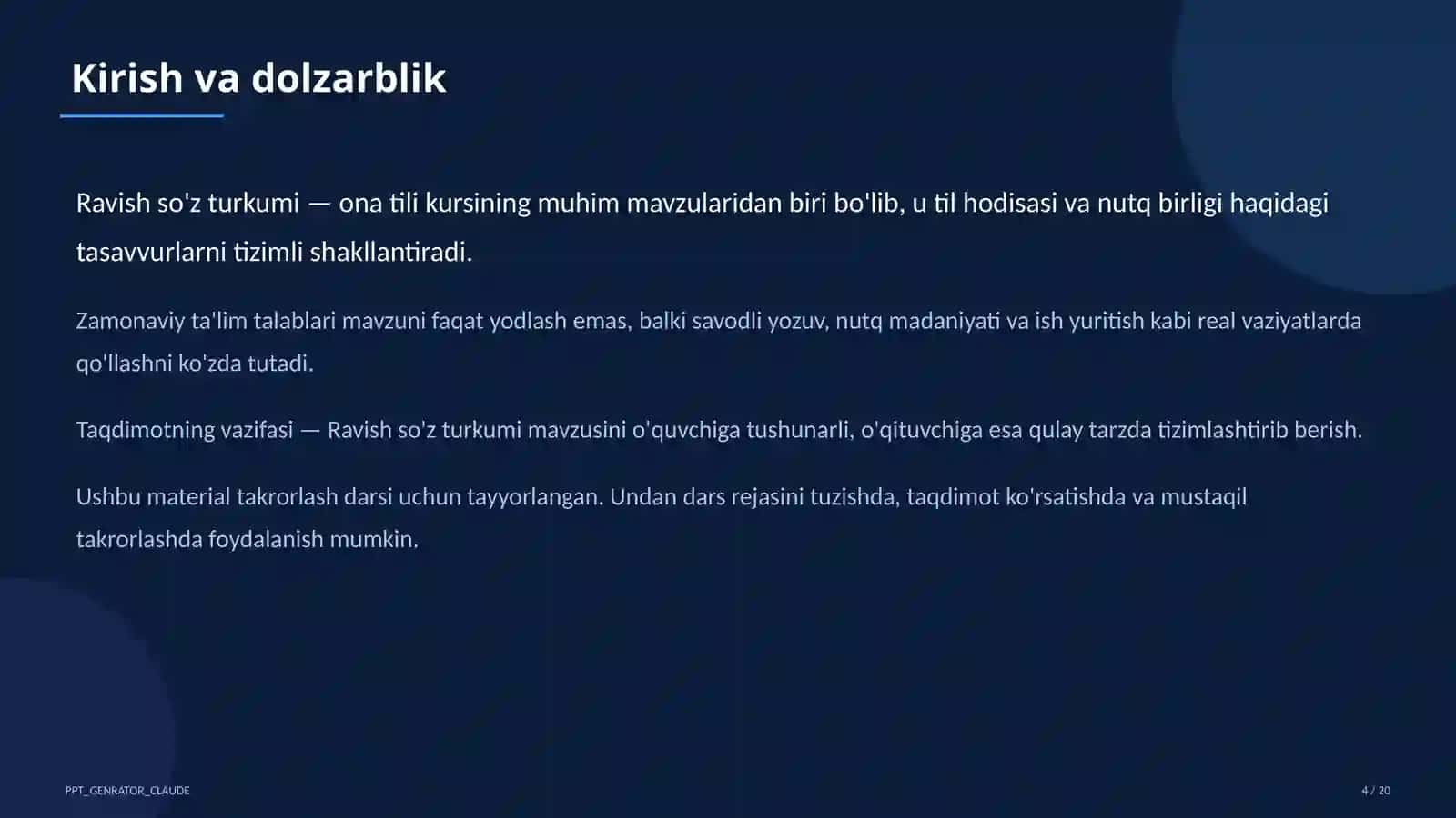 Ravish so'z turkumi (7-sinf) 4
