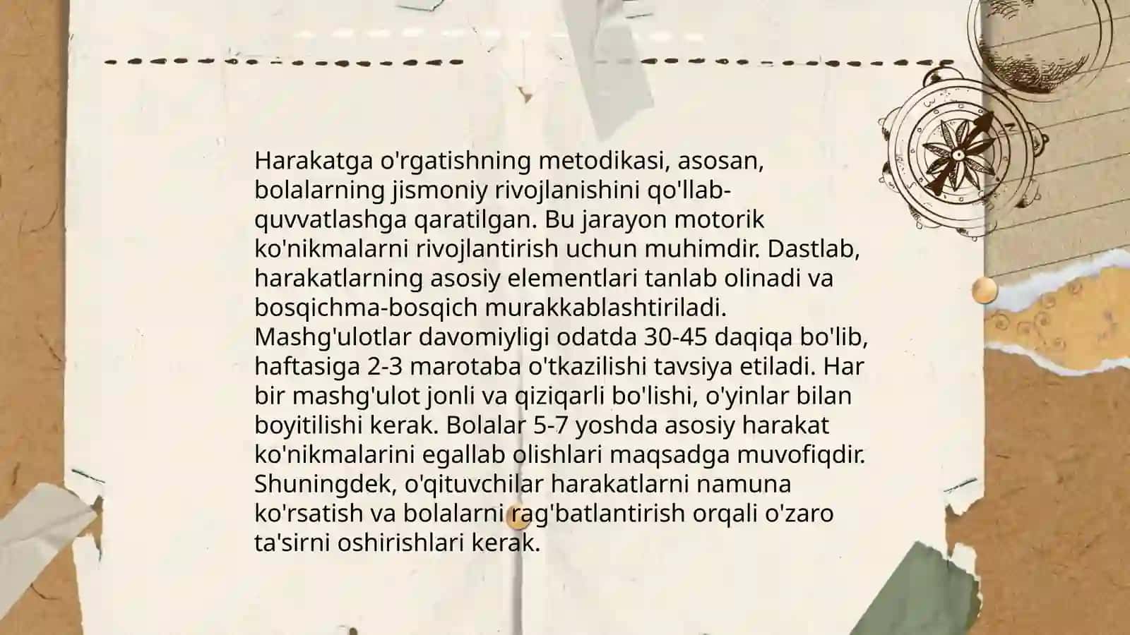Harakatga o'rgatish jarayonining asoslari 4