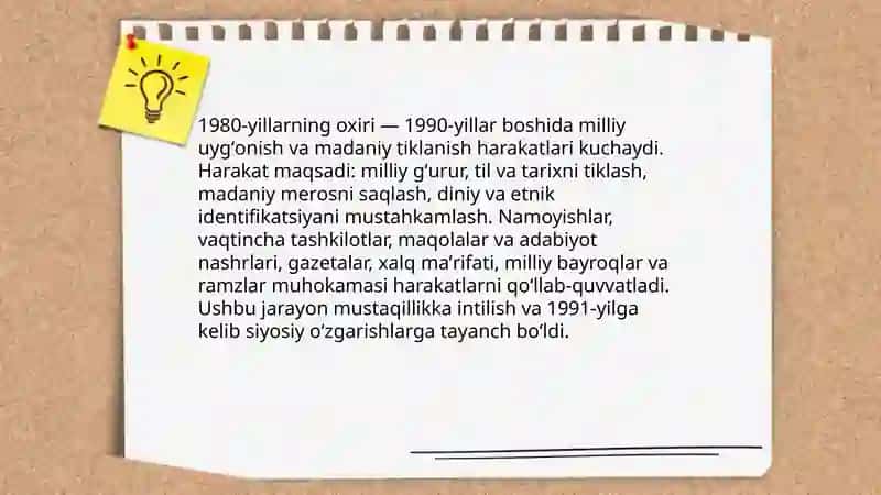 3 mavzu Oʻzbekiston mustaqillikka erishish arafasida ijtimoiy siyosiy jarayonlar 4