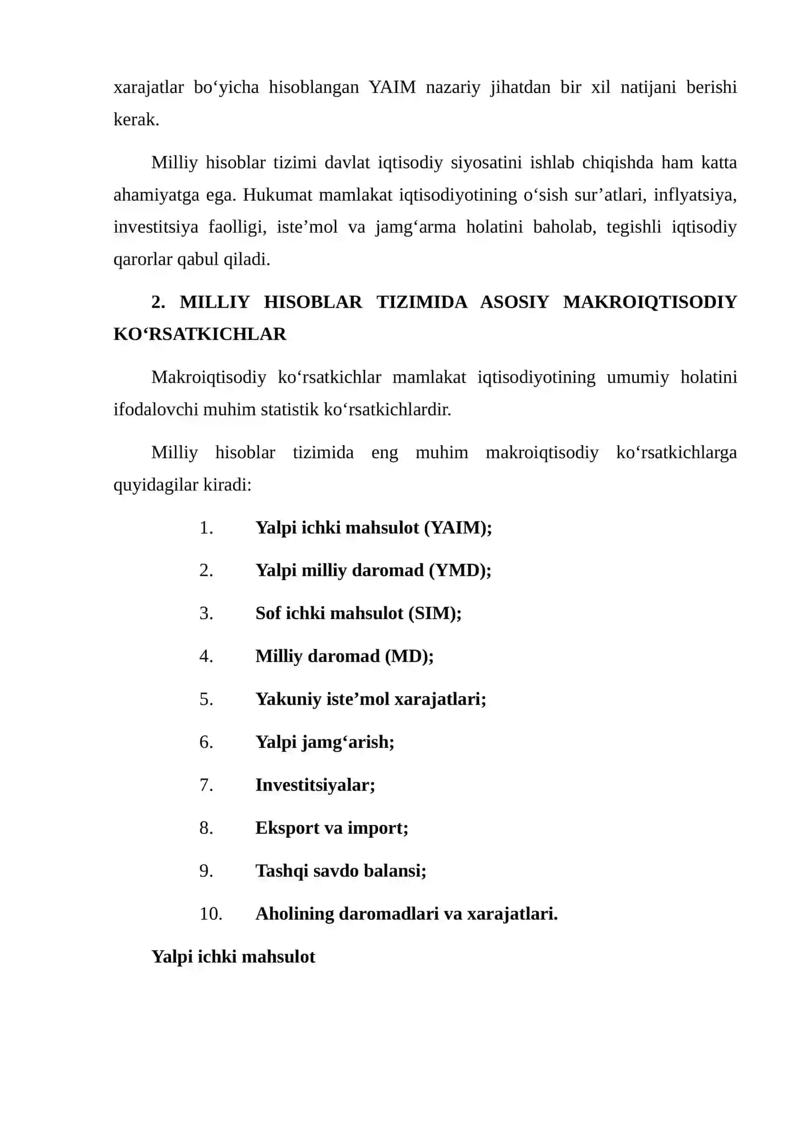 MILLIY HISOBLAR TIZIMIDA MAKROIQTISODIY KO‘RSATKICHLAR 4