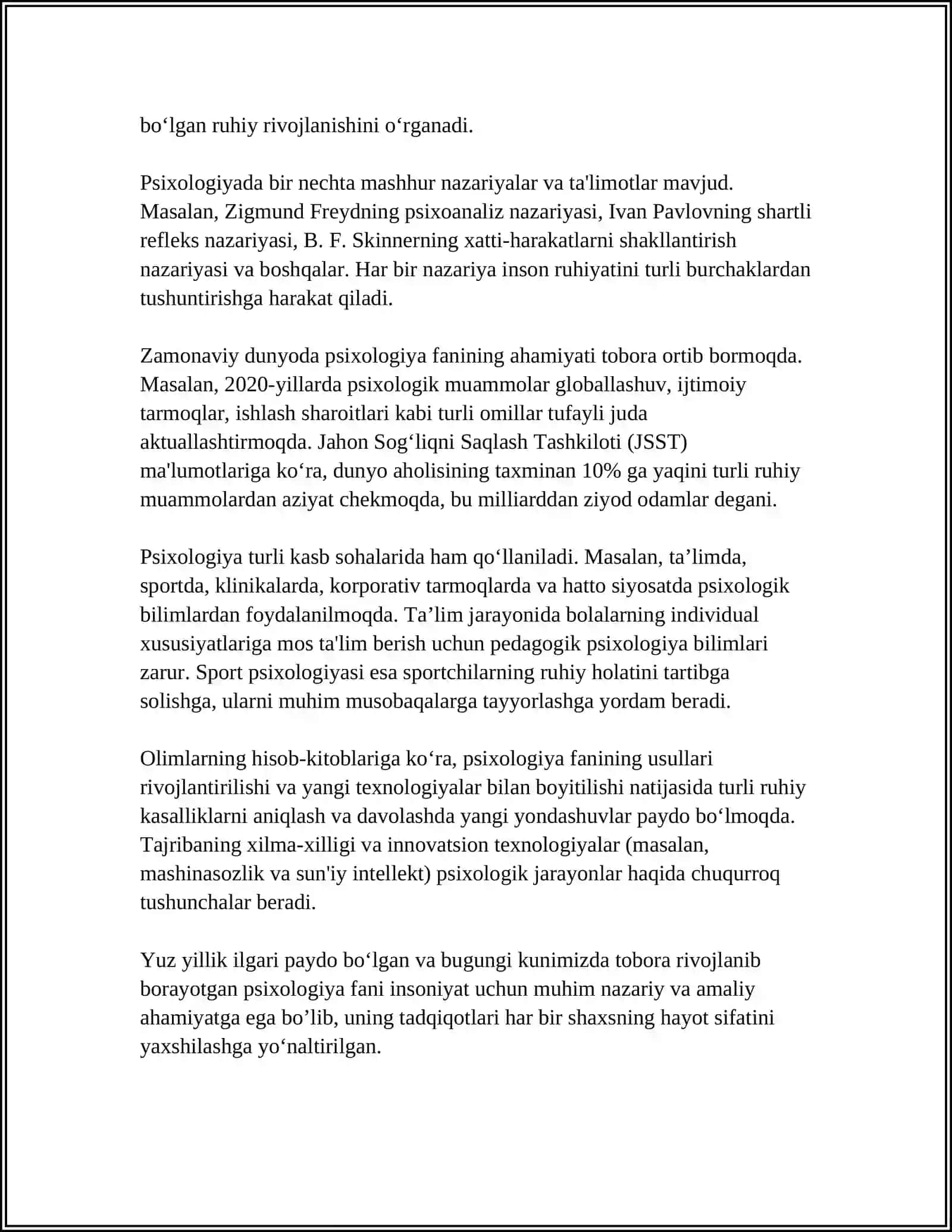 PSIXOLOGIYA FANINING MAQSADI VA VAZIFALARI 4