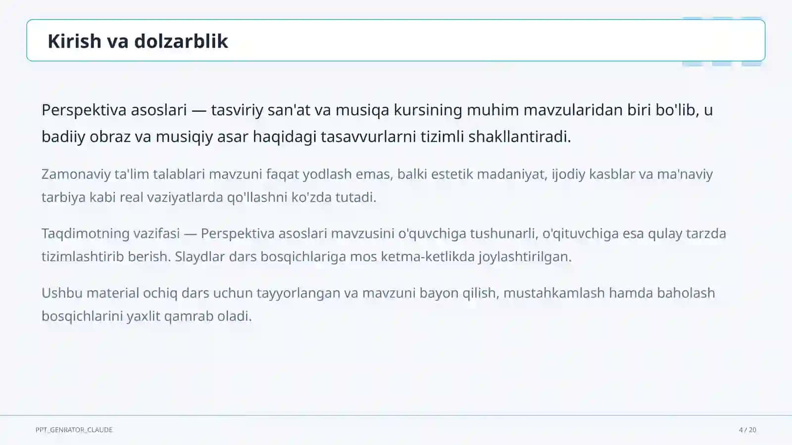 Perspektiva asoslari (5-sinf) 4