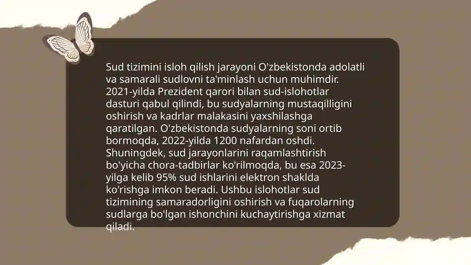 O'zbekistonda Prezident Sh. M.Mirziyoyevning rahbarligi va tashabbusi ostida amalga oshirilayotgan islohotlar 4
