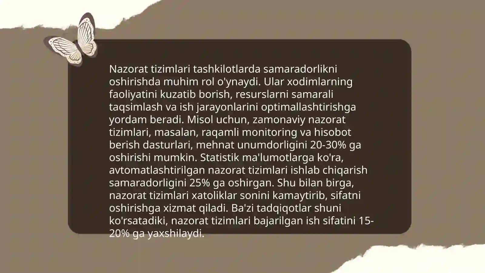 Samaradorlikni boshqarish va nazorat qilish orqali qiymat yaratishni shakllantirish 4