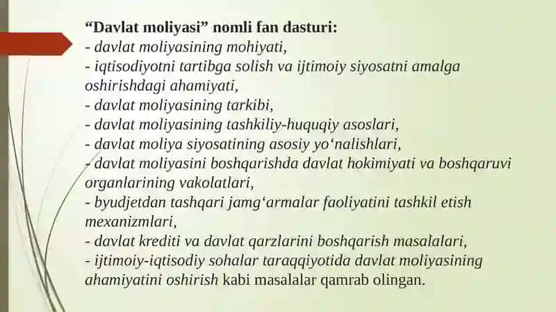Davlat moliyasi faniga kirish 4