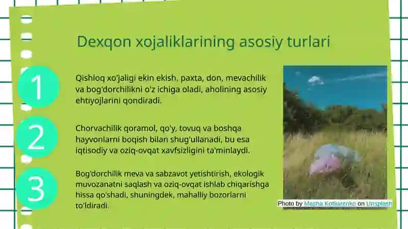 Dexqon xojaliklari uy-xo'jaligining tarkibiy qismi 4