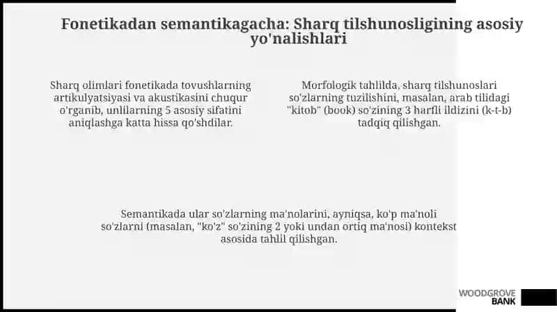 Sharq olimlarining tilshunoslikka qo'shgan hissasi: tarix va asosiy yo'nalishlar 4