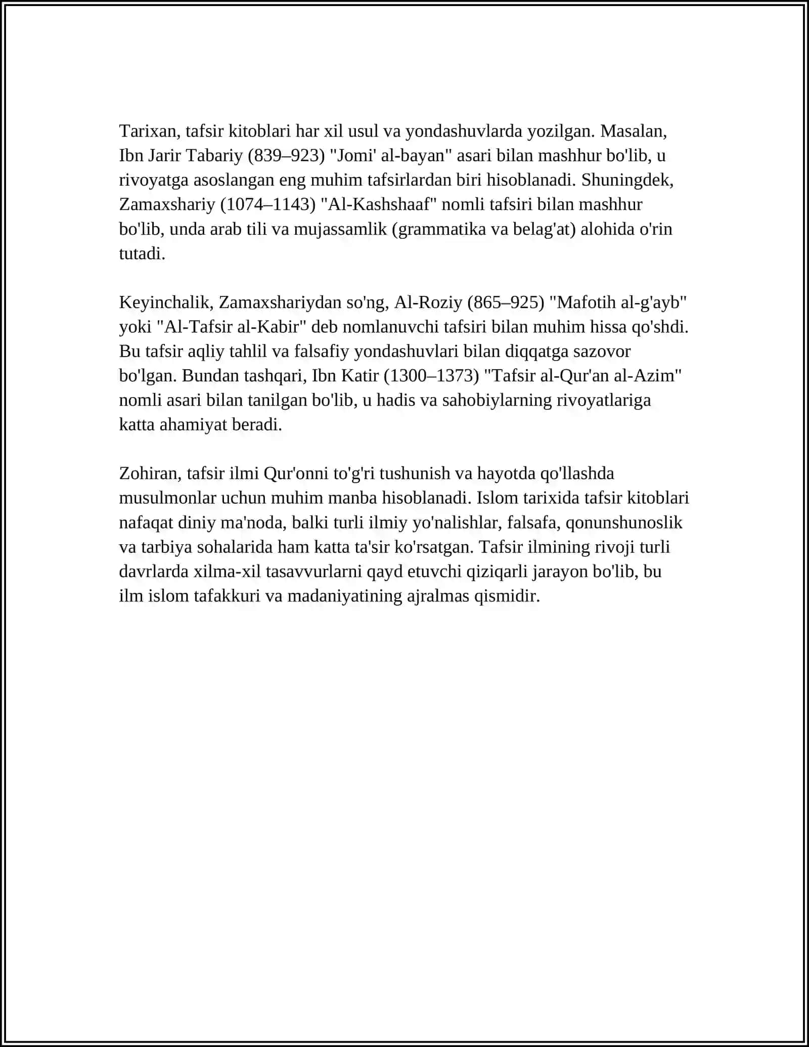 SHAYX MUHAMMAD SODIQ MUHAMMAD YUSUFNING “TAFSIRI HILOL” ASARI 4