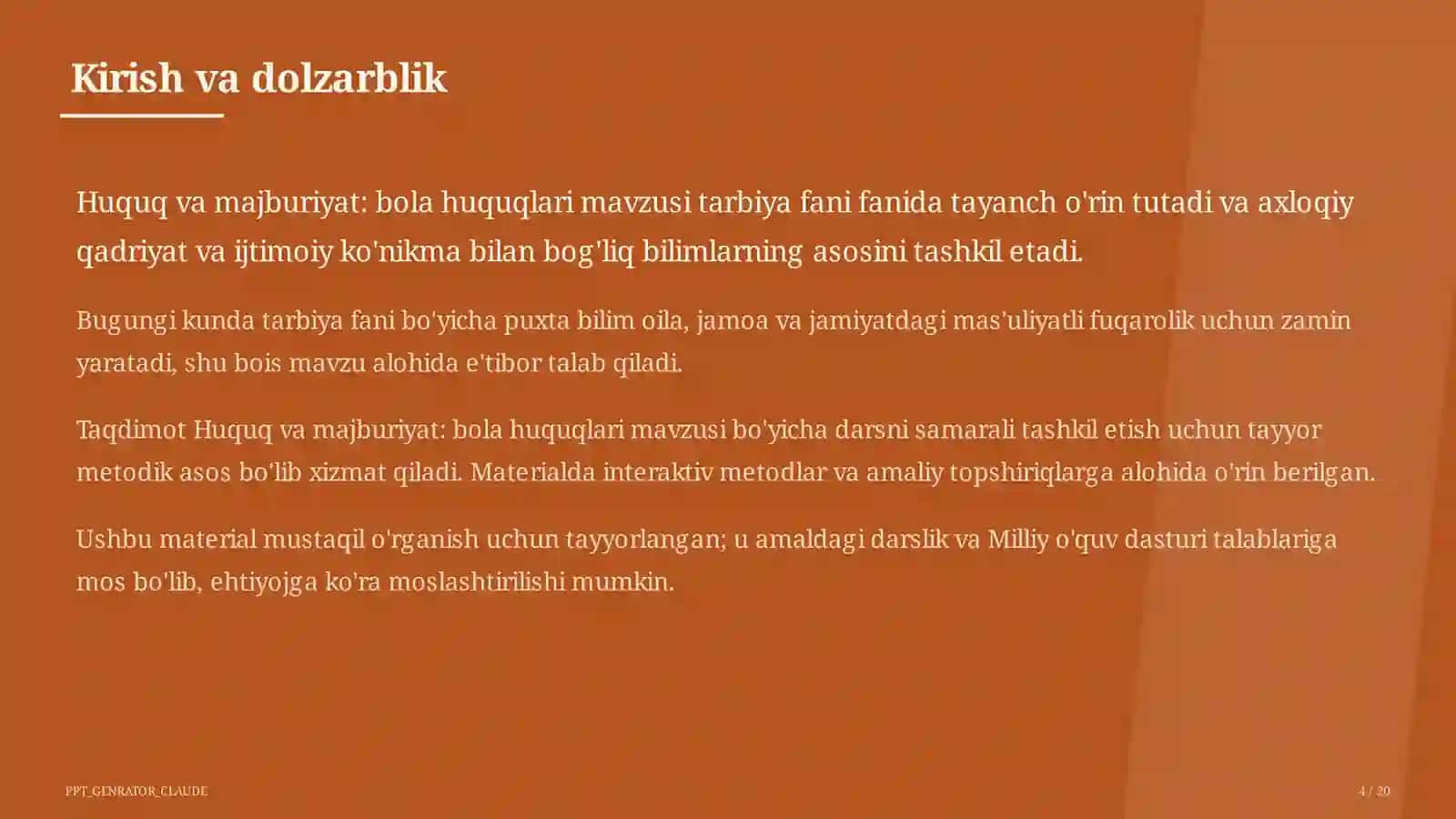 Huquq va majburiyat: bola huquqlari (8-sinf) 4