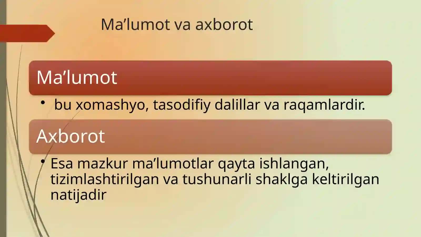 Ma’lumot- axborot hujjatlari bilan ishlash 4