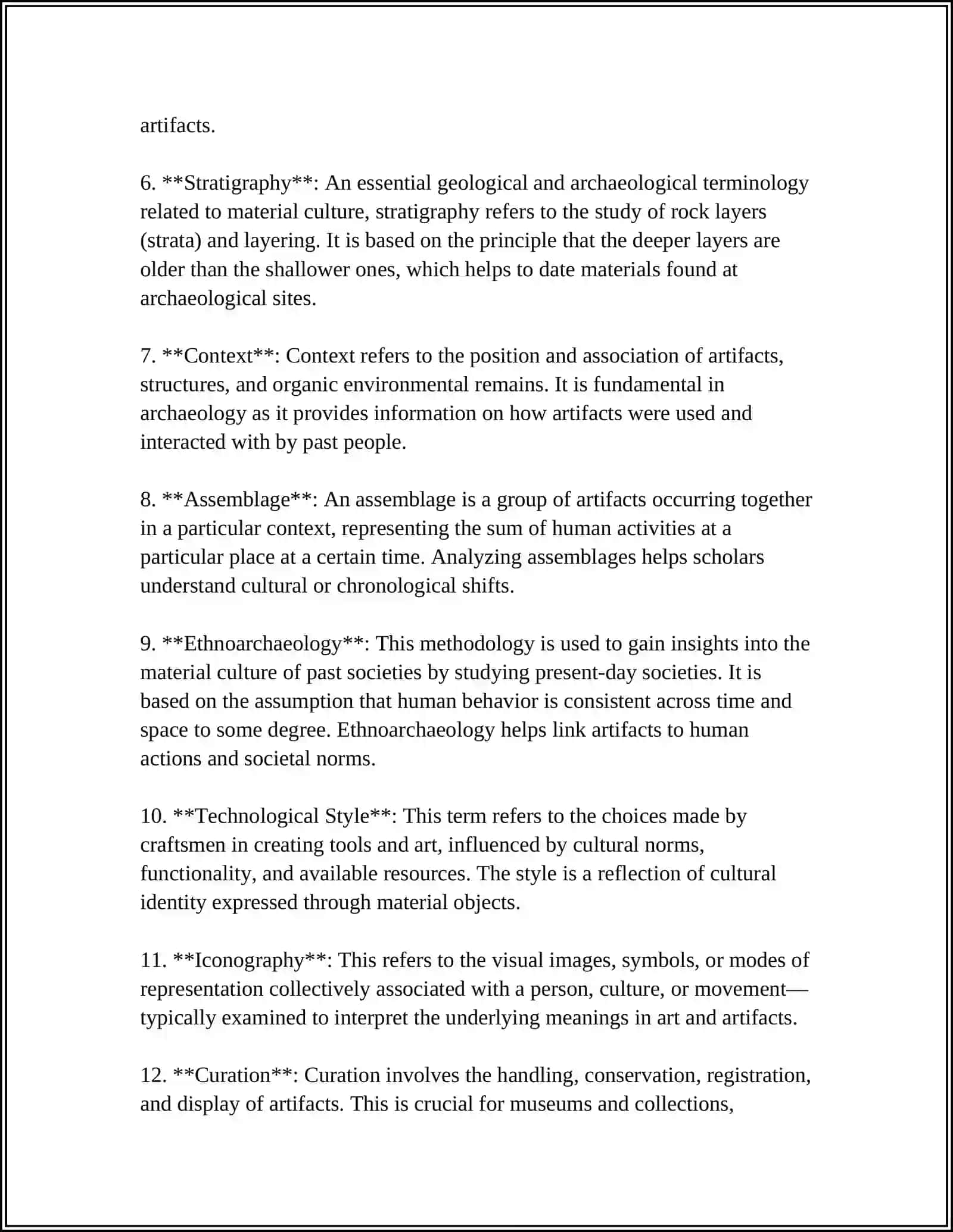 Material Culture Terminology 4