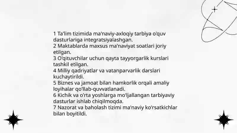 Yangi O’zbekistonda amalga oshirilayotgan ma’naviy o’zgarishlar 4