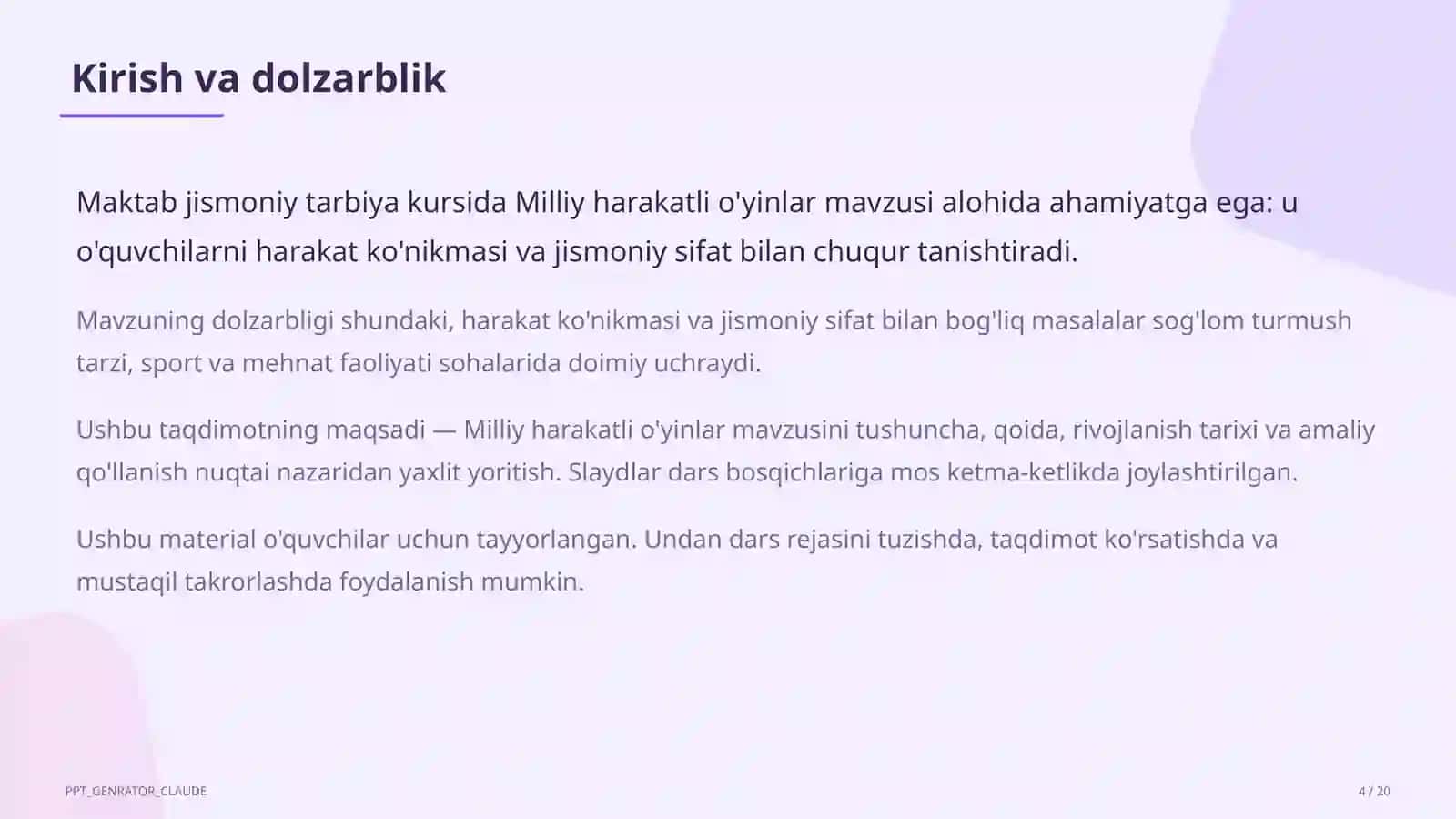 Milliy harakatli o'yinlar (4-sinf) 4