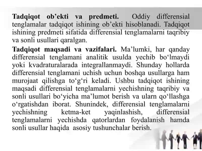 ODDIY DIFFERENSIAL TENGLAMALARNI TAQRIBIY YECHISH 4