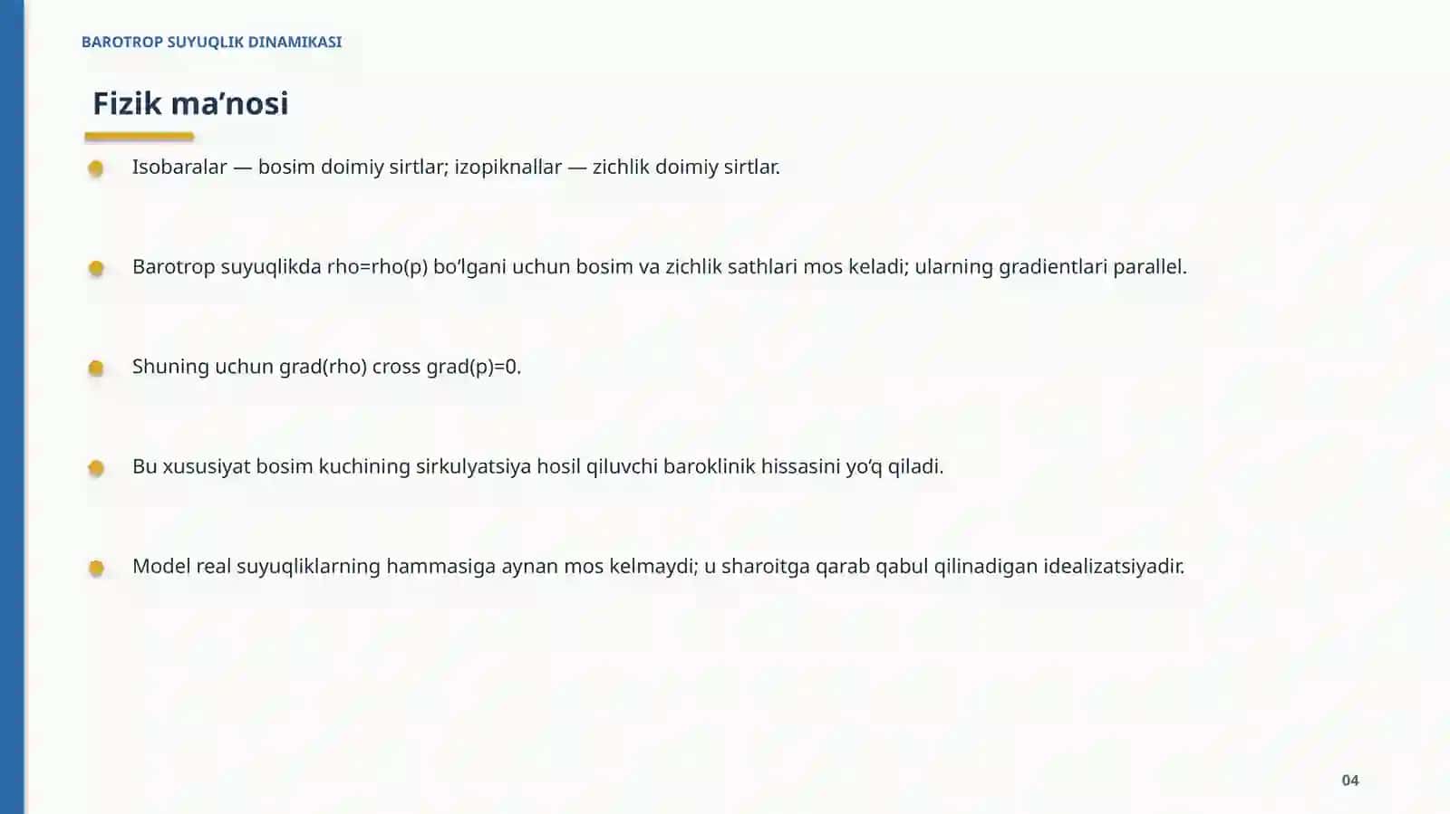 BAROTROP SUYUQLIK DINAMIKASI 4
