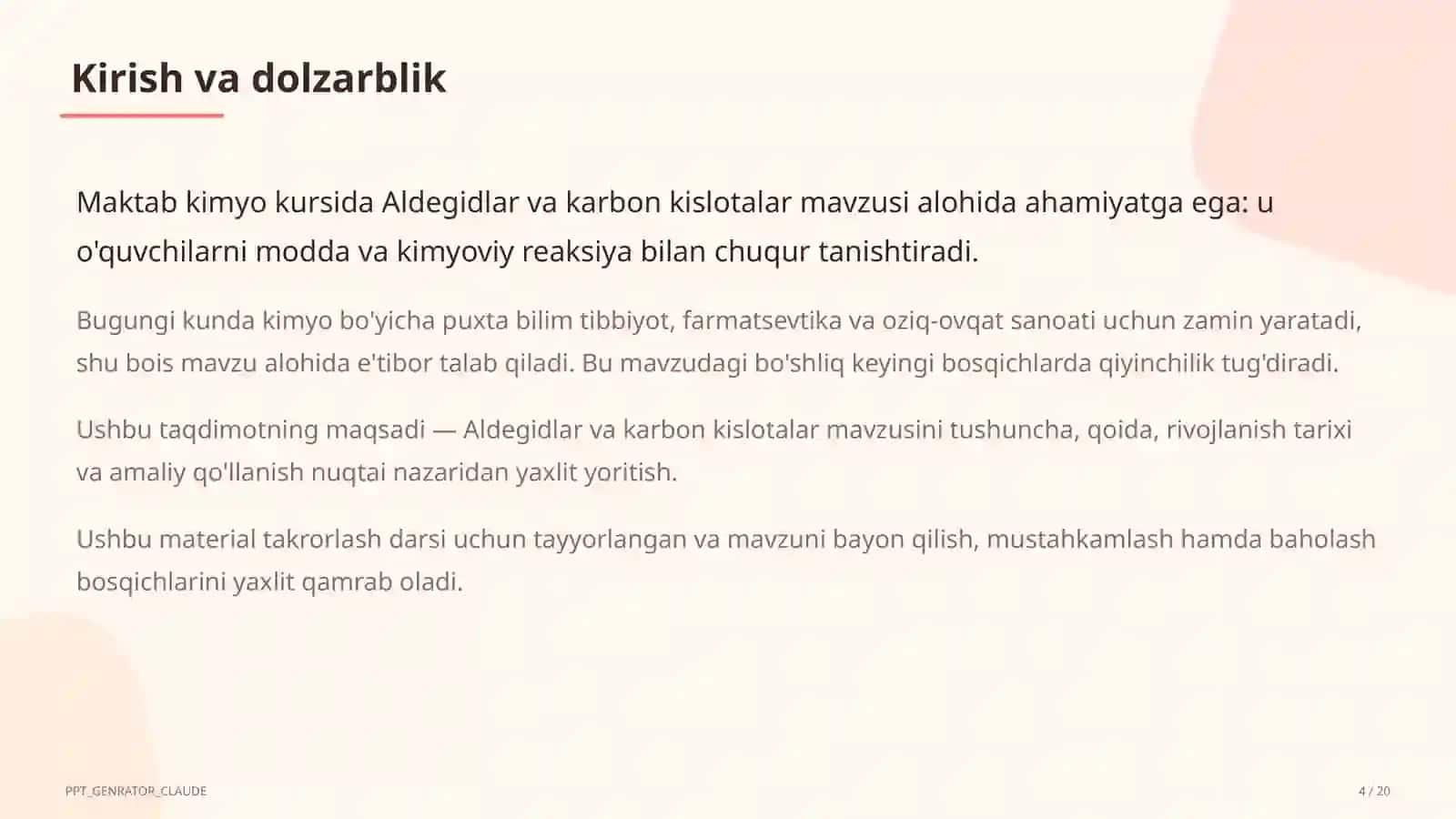 Aldegidlar va karbon kislotalar (10-sinf) 4