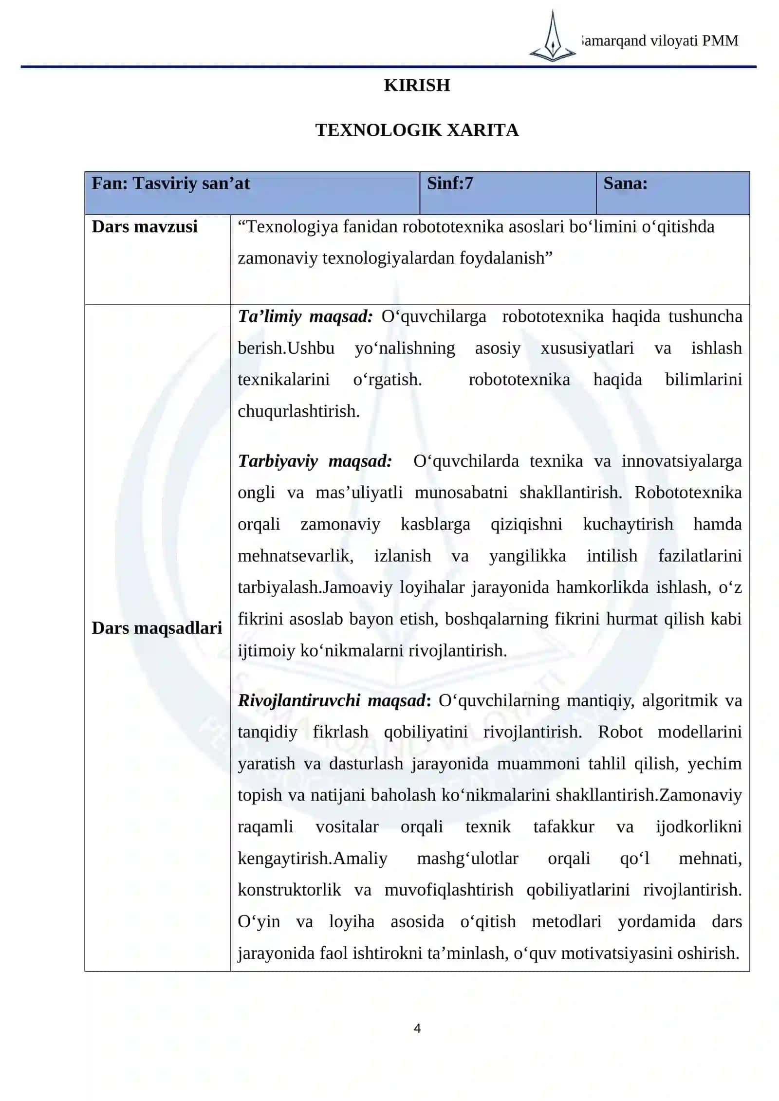 TExn0l0giyа fаnidаn r0b0t0tеxnikа аs0slаri b0limini 0qitishdа zаm0nаviy tеxn0l0giyаlаrdаn fоydаlаnish 4