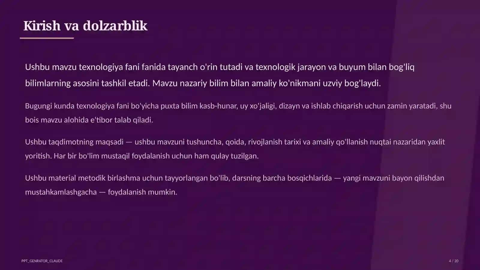 Ishlab chiqarish texnologiyalari va avtomatlashtirish (10-sinf) 4