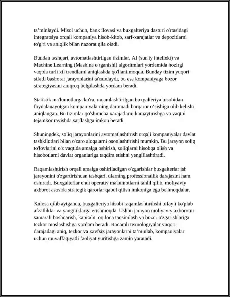 BUXALTERIYA HISOBIDA RAQAMLASHTIRISH TEXNOLOGIYALARI 4
