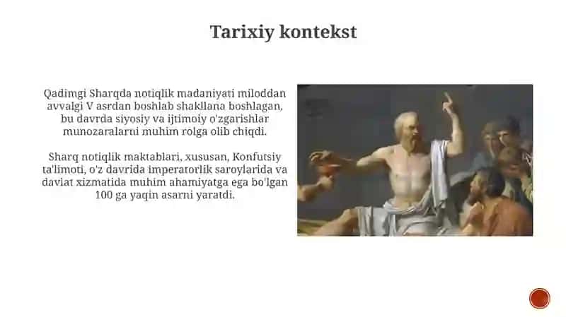 Sharq mutafakkirlarining notiqlik san'atiga doir o'gitlarini tahlil qilish 4