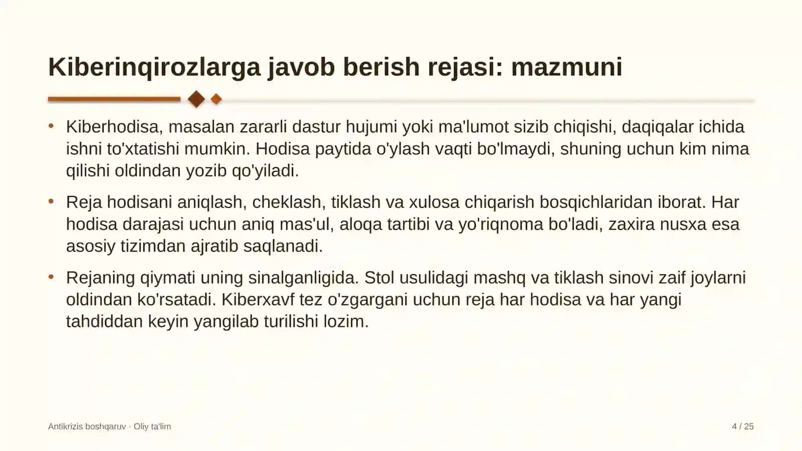 tijorat banklarida kiberinqirozlarga javob berish rejasi 9403 4