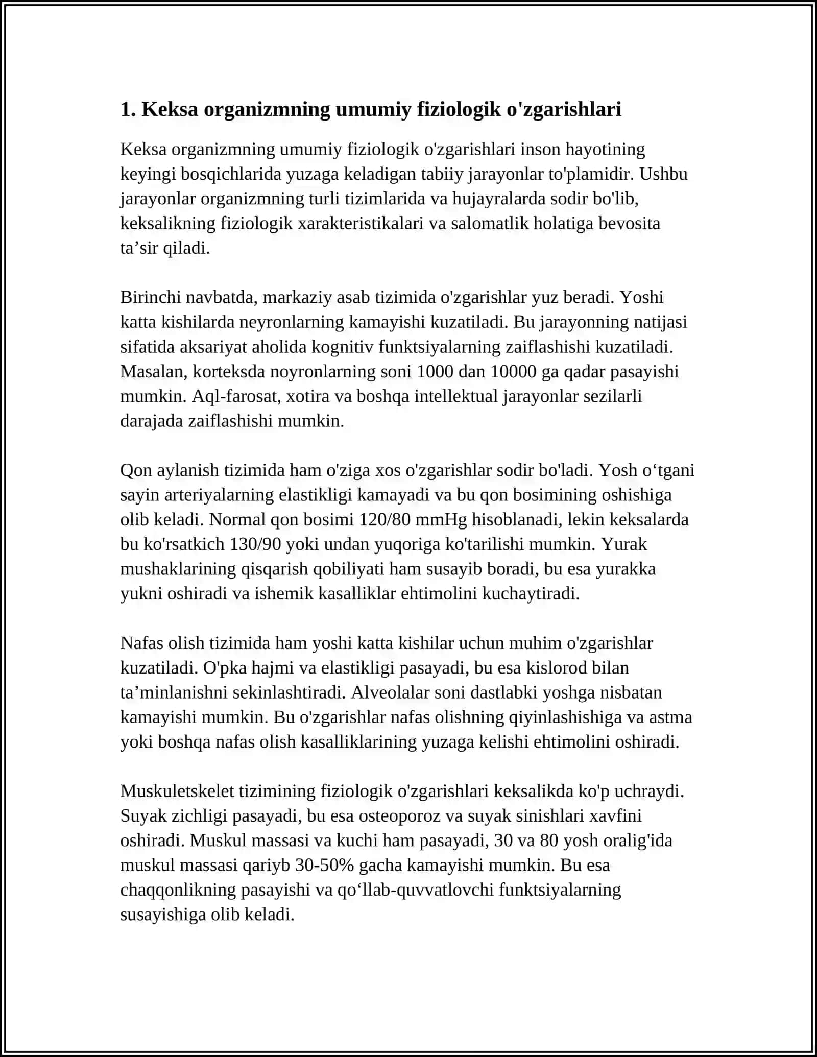 KEKSA BEMOR. KEKSA ORGANIZMNING FIZIOLOGIK XUSUSIYATLARI 4