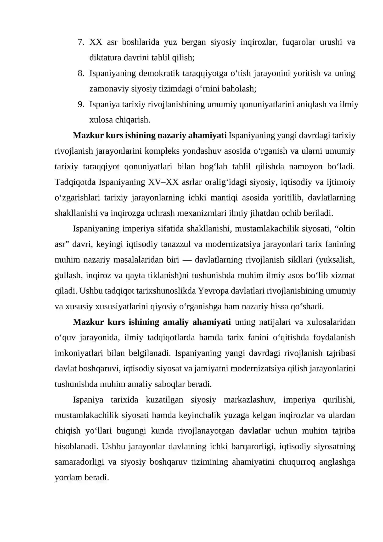 Ispaniya yangi davrda tarixiy rivojlanishning asosiy voqealari 4
