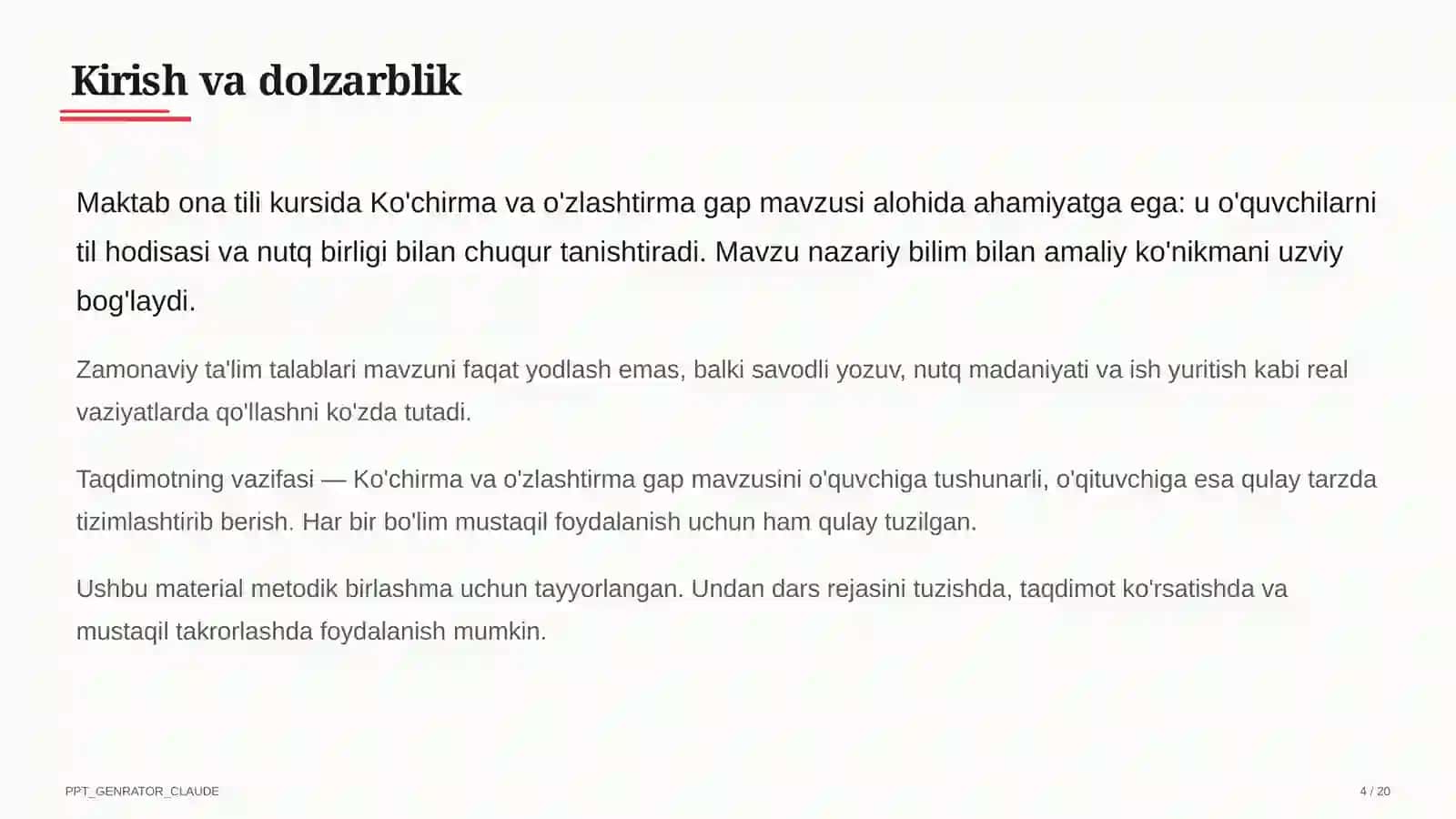Ko'chirma va o'zlashtirma gap (9-sinf) 4