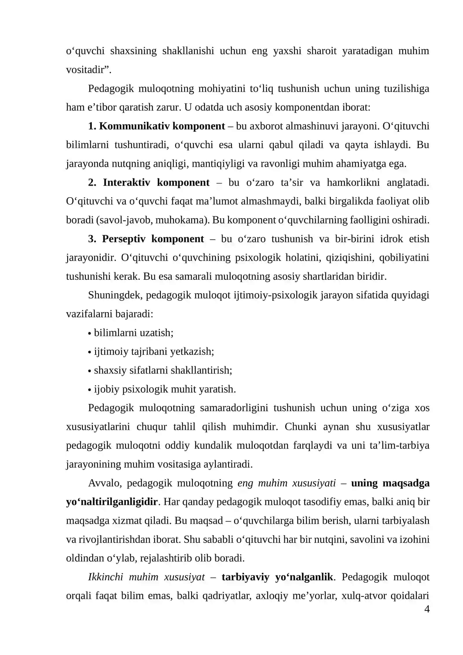 Pedagogik faoliyatida muloqot 4