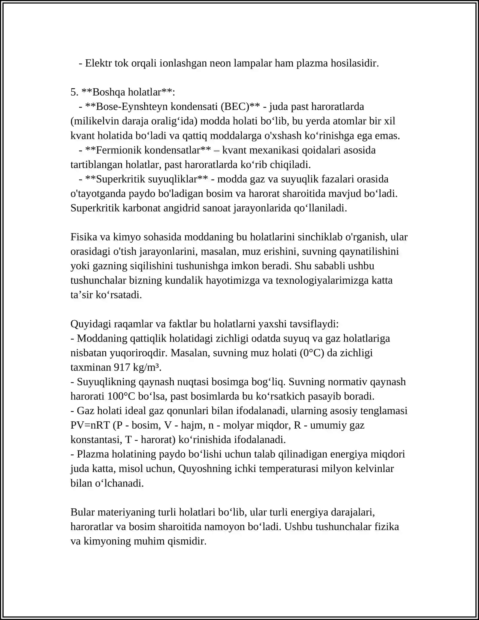 MATERIYA KATEGORIYASI.MATERIYA XOSSALARI 4